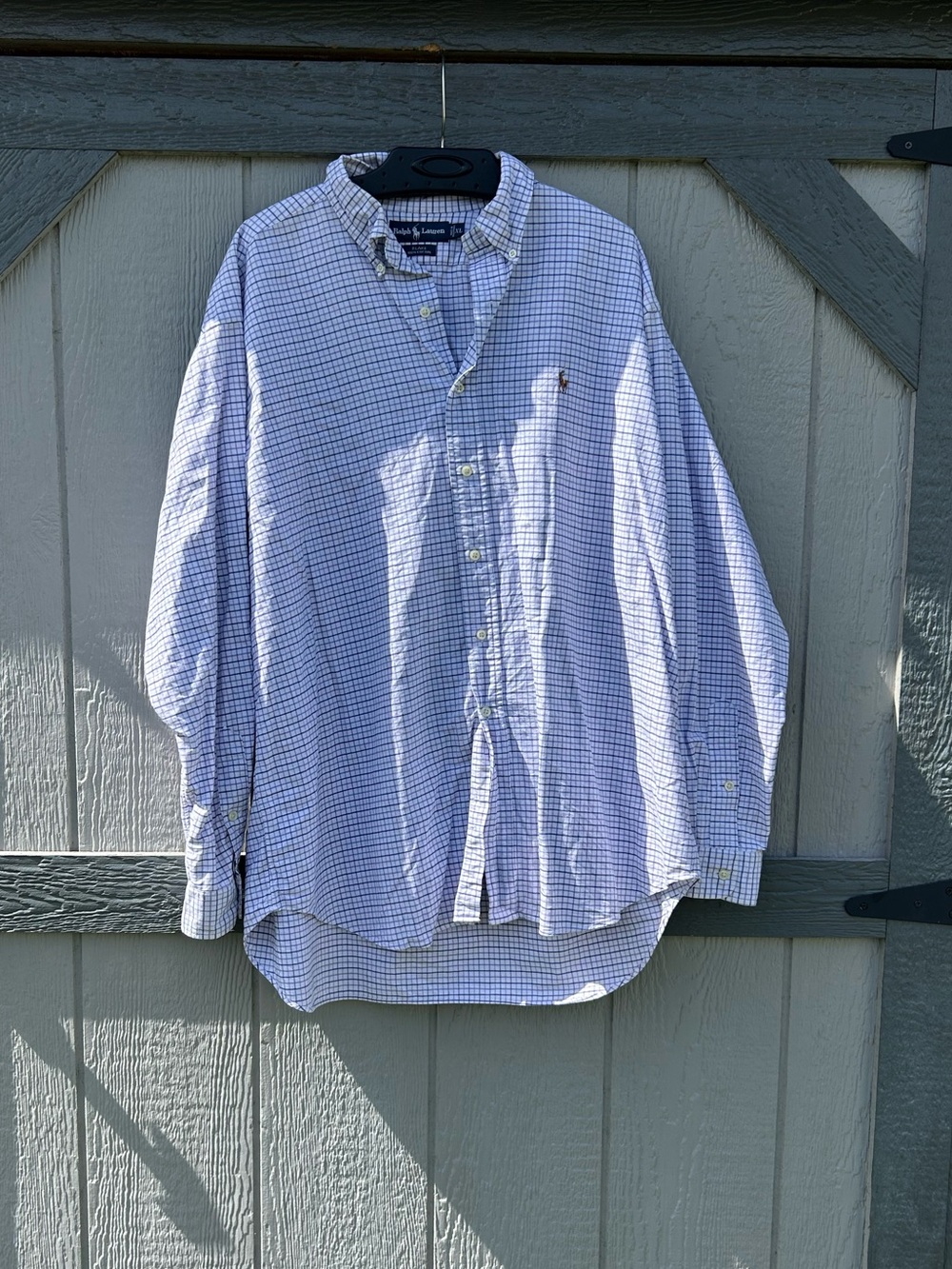 Ralph Lauren Men’s XL Blue Purple Plaid Button Down Shirt Long Sleeve